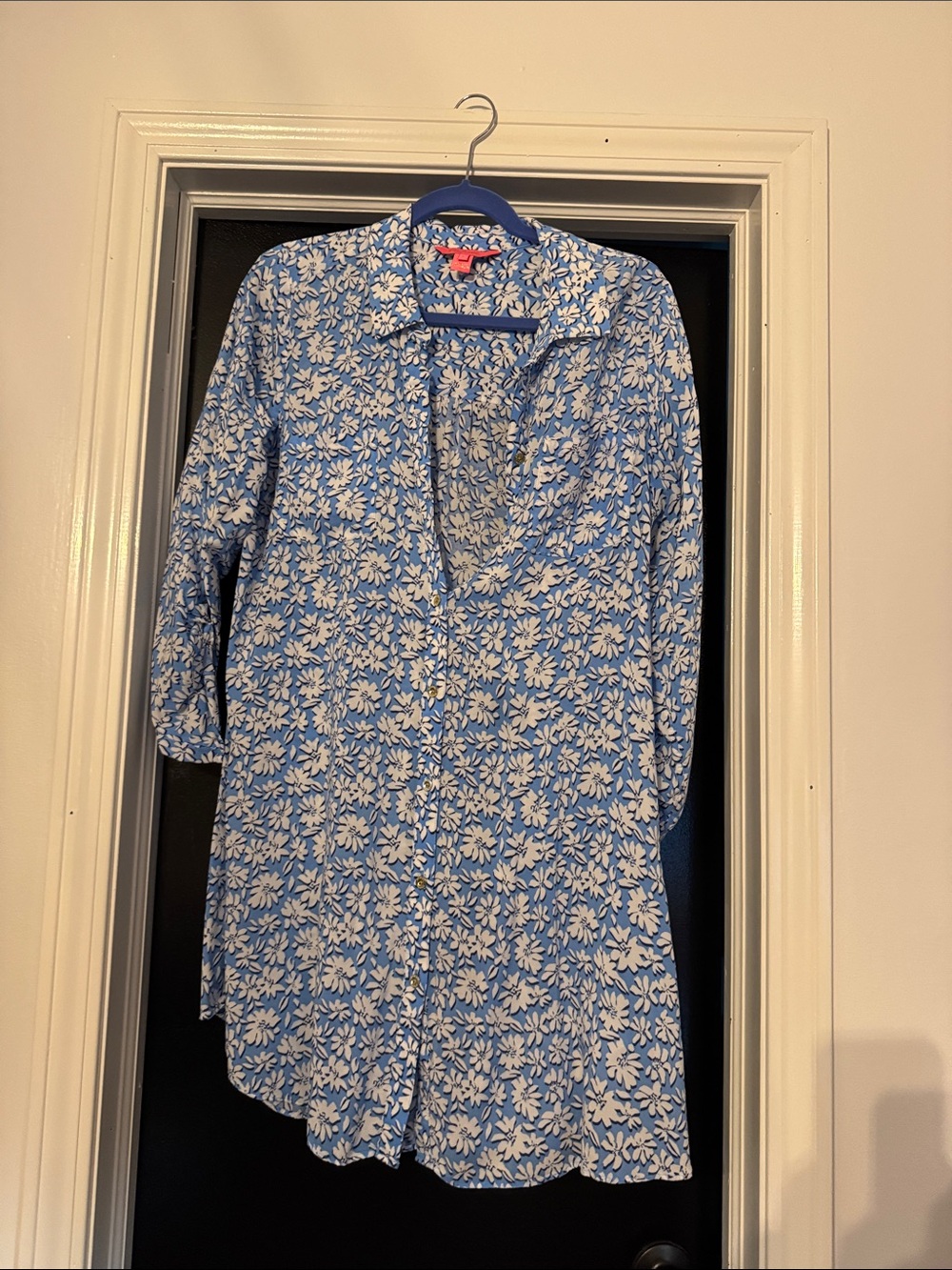 Lilly Pulitzer Blue & White Floral Swim Coverup